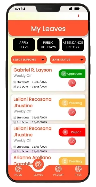 BrixPOS Staff screen