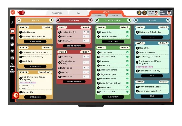 BrixPOS Chef tv screen