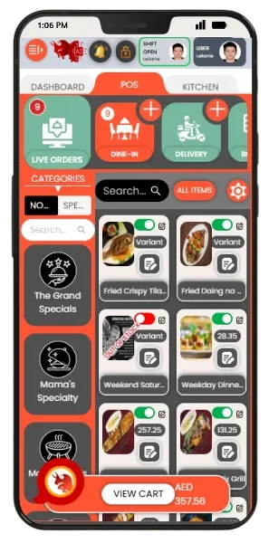 BrixPOS POS mobile screen
