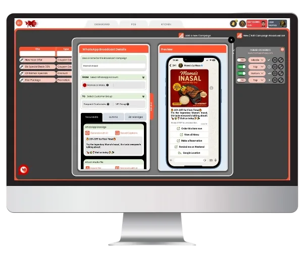 BrixPOS WhatsApp screen