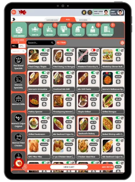BrixPOS Waiter screen screen