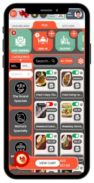 BrixPOS Waiter screen screen