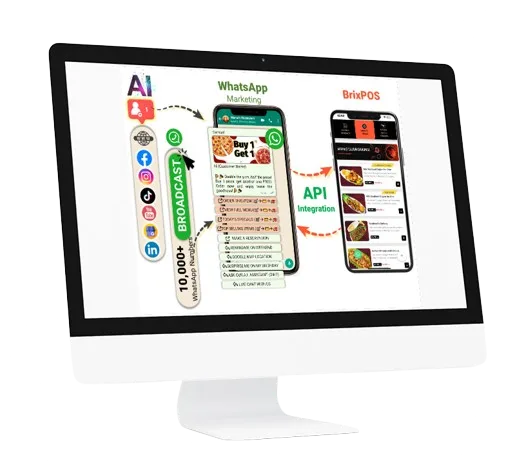 BrixPOS WhatsApp marketing screen
